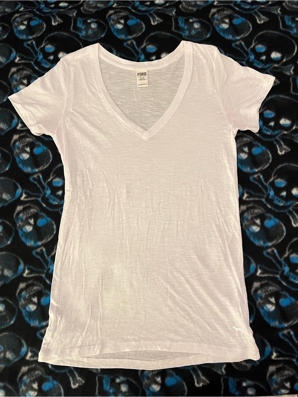 Victoria’s Secret PINK V-Neck Burnout White Tee